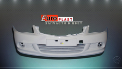 Передний бампер ZY2 Белый на Nissan Almera 2013-2018