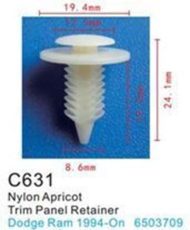 Клипса для крепления внутренней обшивки а/м Крайслер пластиковая (100шт/уп.) Forsage клипса C0631(Chrysler)