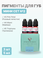 Мини-сет для перманентного макияжа губ LIP BLUSH #2, 3 шт. по 5 мл