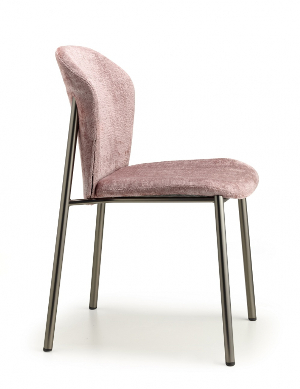 Стул с обивкой Scab Design Finn, черный матовый никель, розовый
