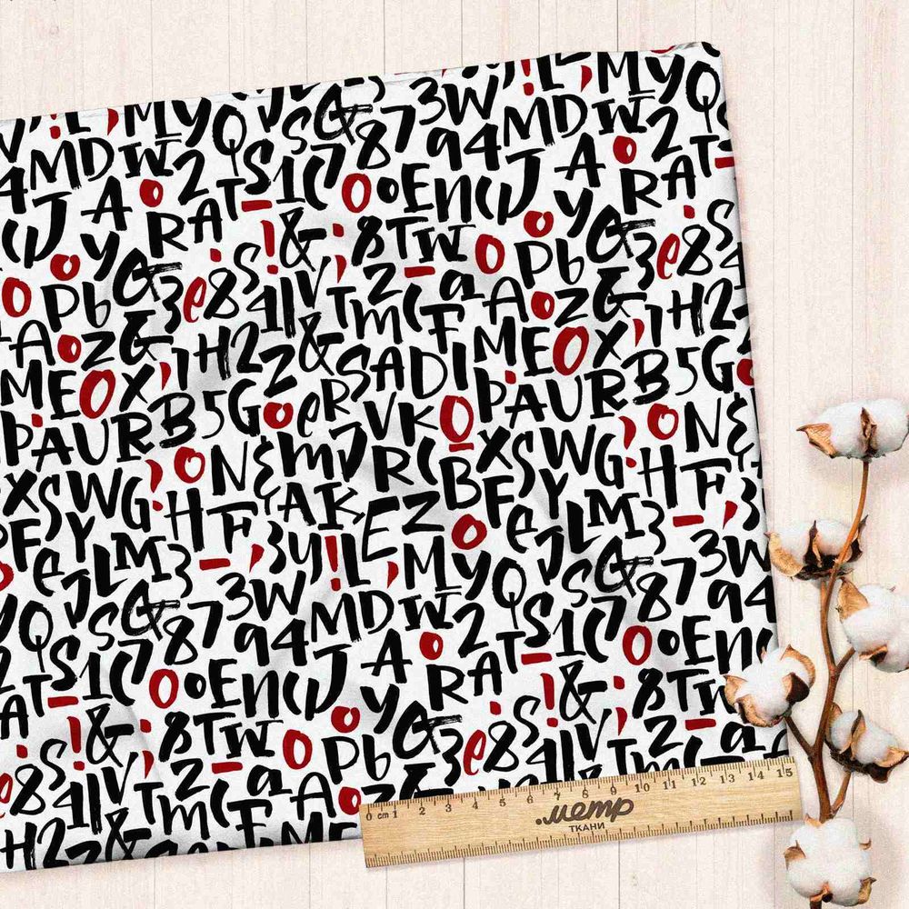 Ткань шифон английские буквы