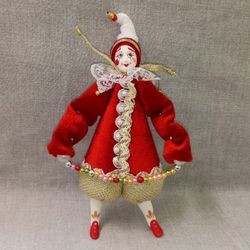 Ёлочная игрушка Клоун новогодний бархатный