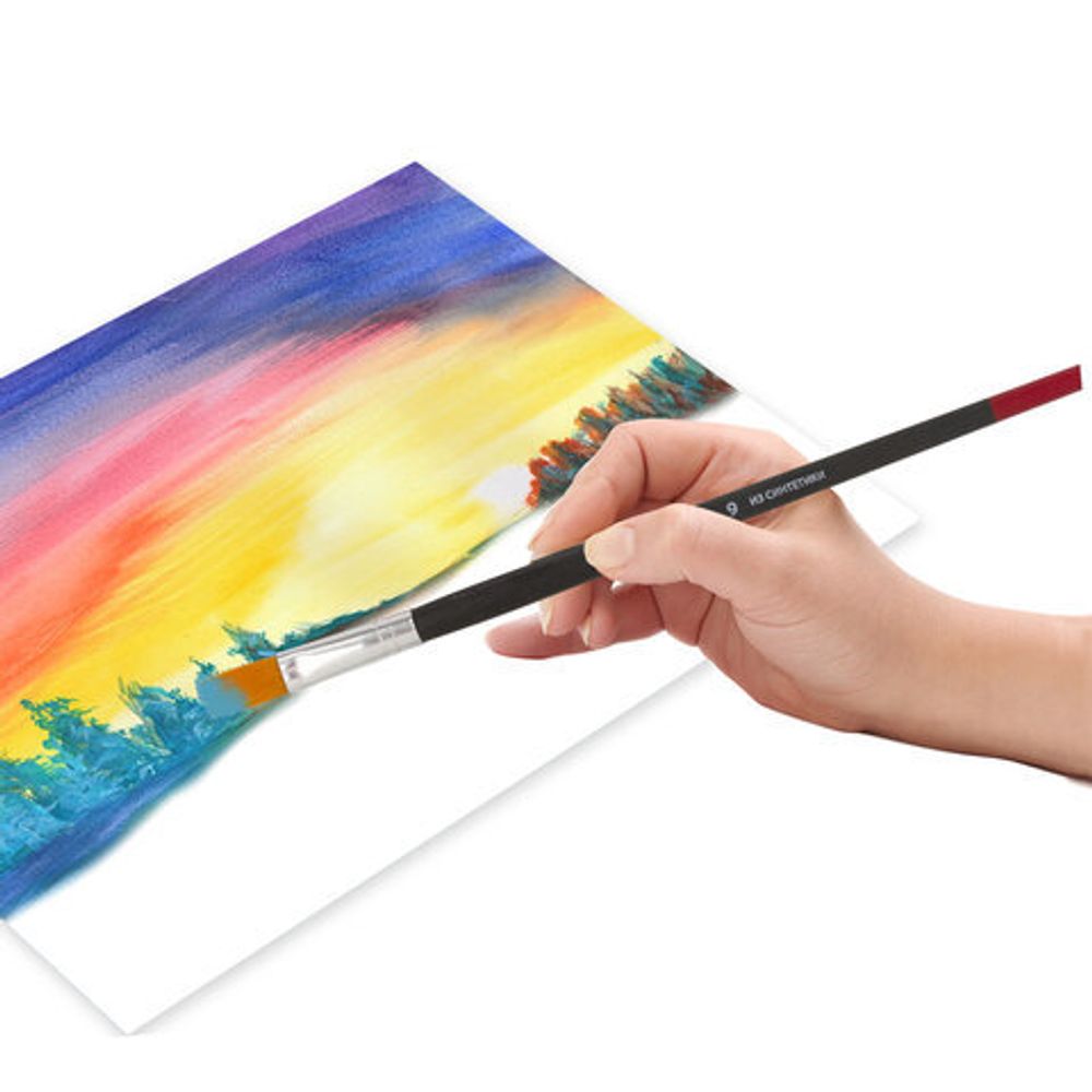 Кисть BRAUBERG, синтетика, плоская, № 9, 200215