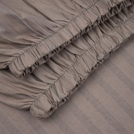 КПБ  Beige, Евро макси, 50х70, простыня 200х200х30, страйп полисатин, DOMTEKC