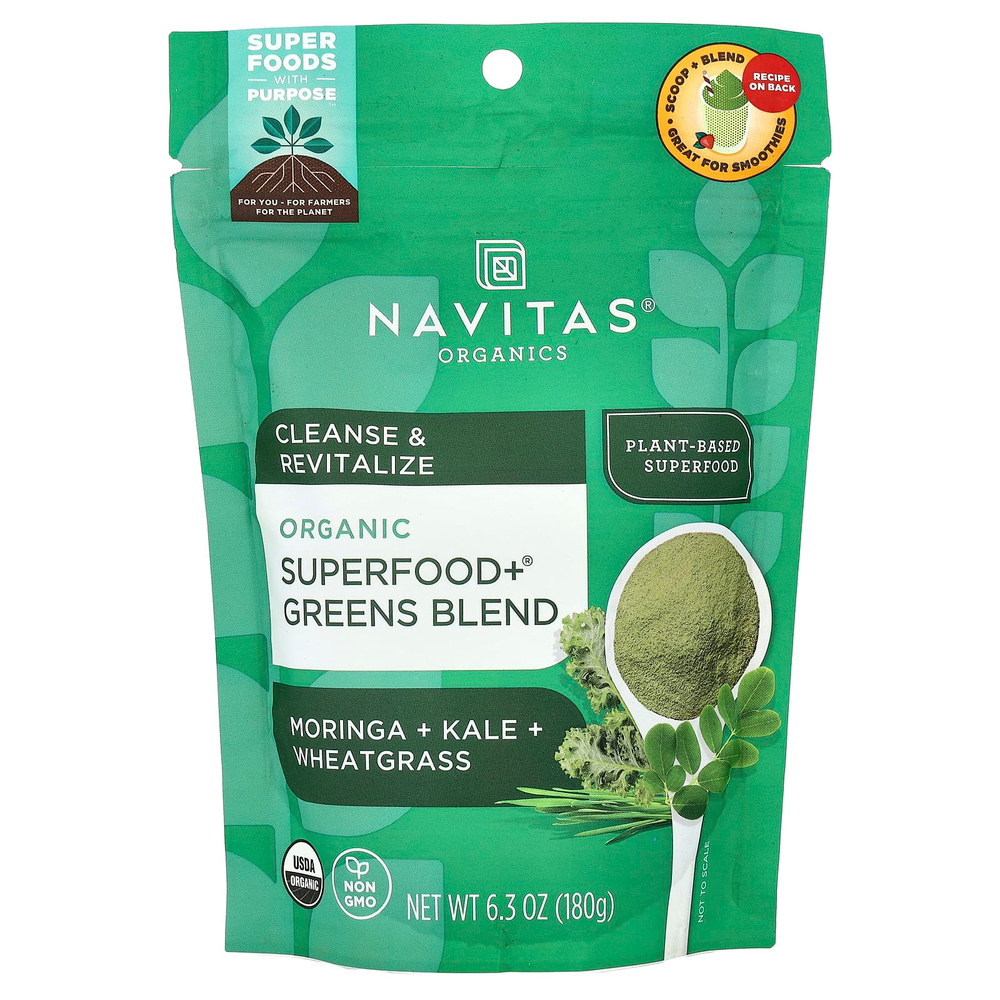 Navitas Organics, Органическая смесь зелени Superfood + ®, 180 г (6,3 унции)