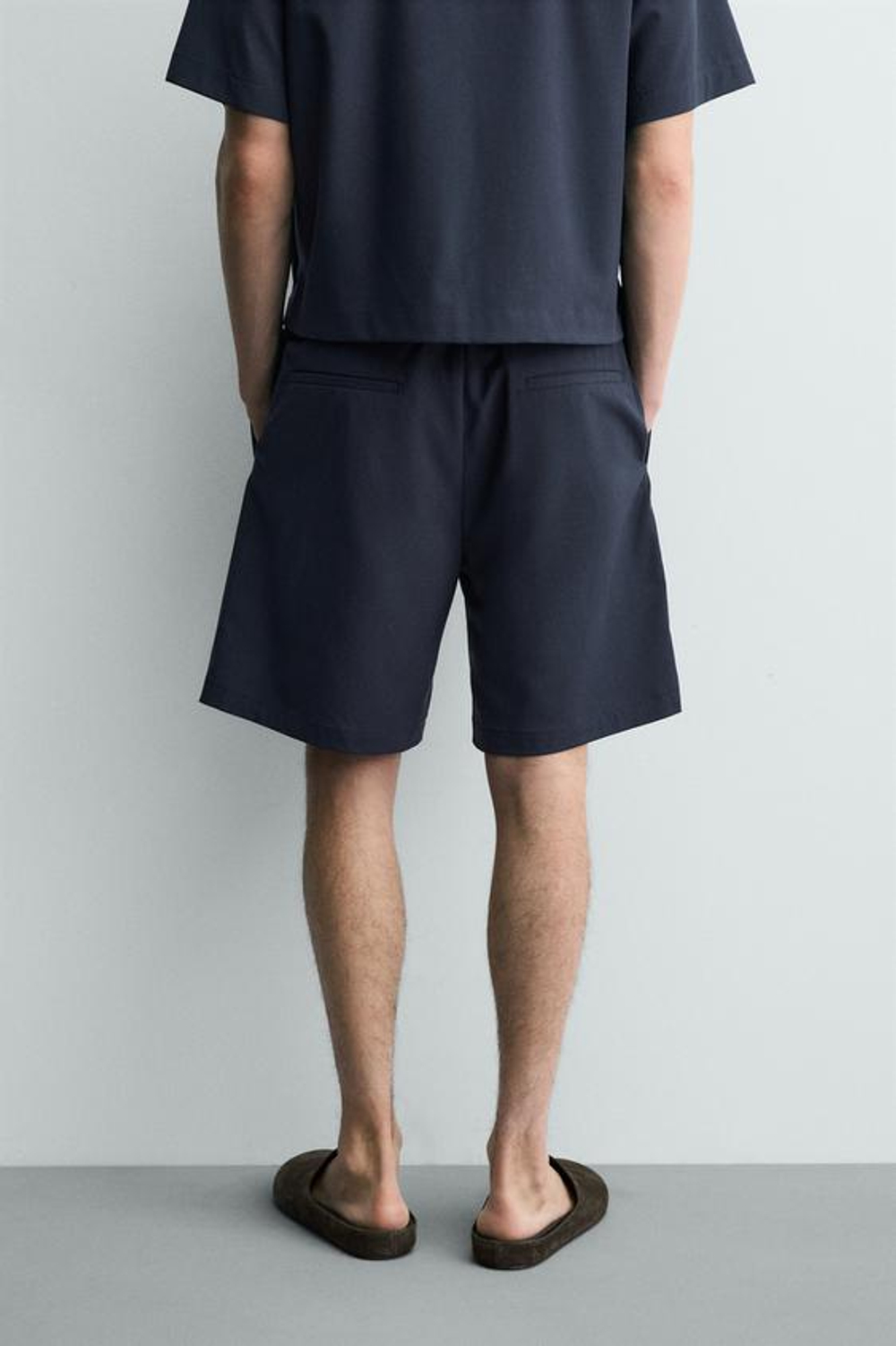 ZARA ТЕХНИЧЕСКИЕ ШОРТЫ RELAXED FIT, СИНИЙ