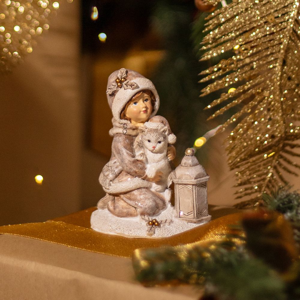 СТАТУЭТКА "ДЕВОЧКА С КОТЕНКОМ" 7,5Х5,5Х9 СМ