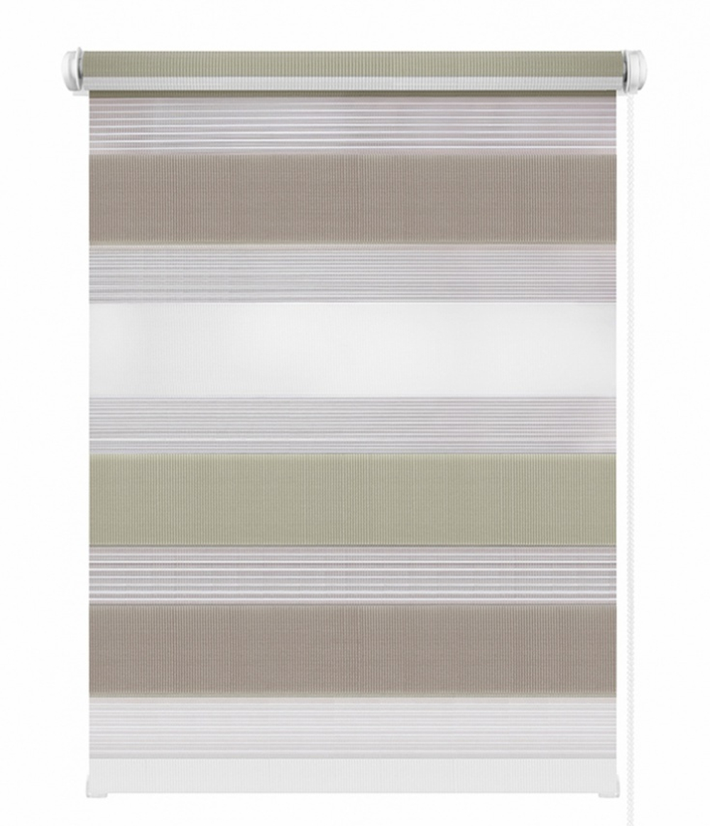 Рулонные шторы День-Ночь Бежево-коричневый