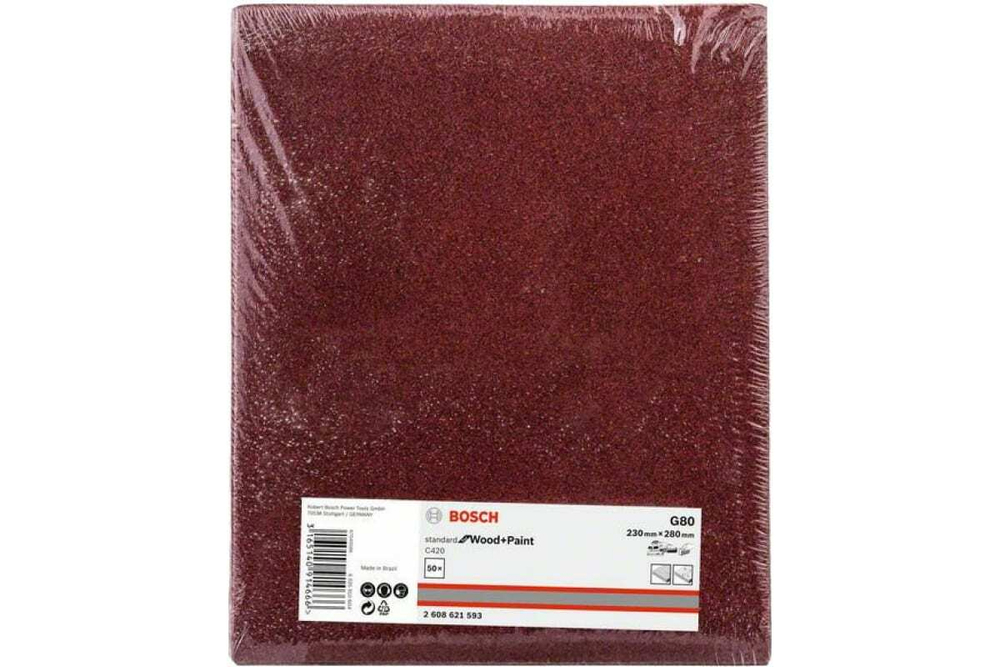 Лист шлифовальный C420 Standard for Wood and Paint (230х280 мм; G80) Bosch 2608621593
