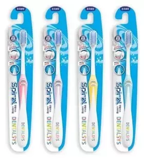 Зубная Щетка "Dentalsys Spiral" с эффектом зубной нити (средней жесткости) Корея