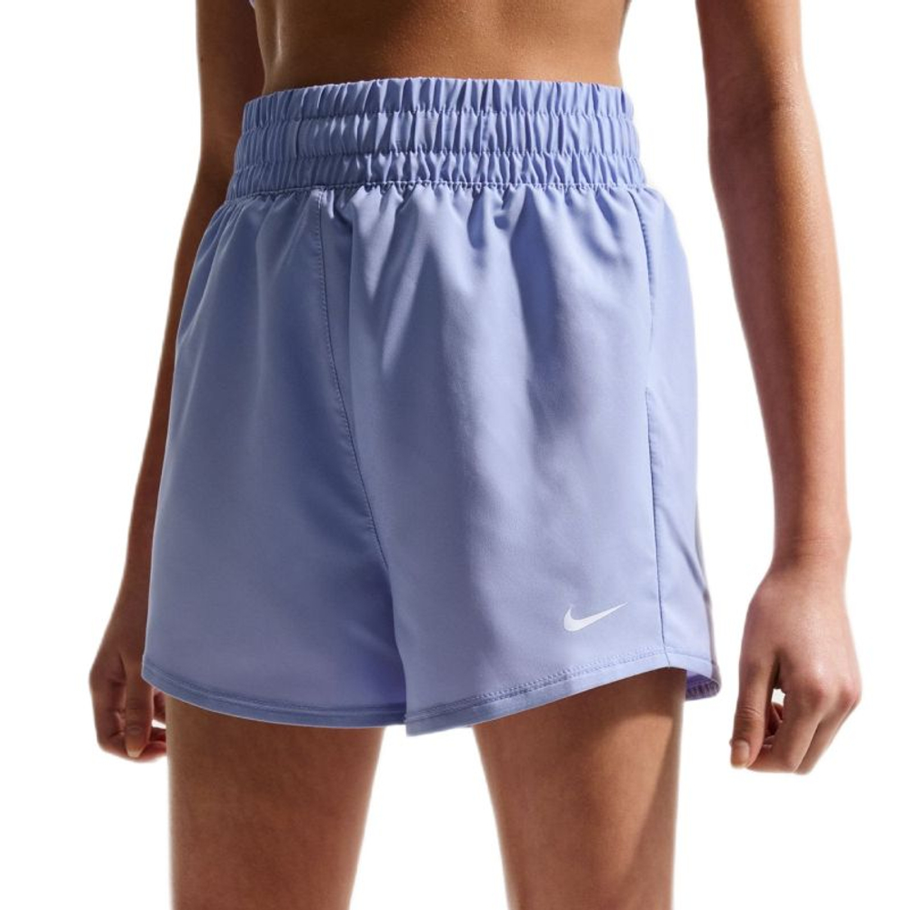 Шорты для девочки теннисные Nike Kids Dri-Fit One High-Waisted Woven Training - light thistle/white