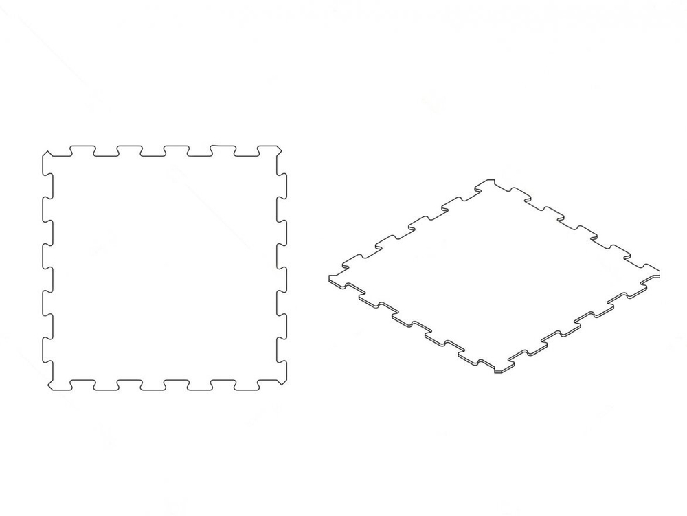 Резиновая плитка EcoStep Puzzle 1000х1000 (10мм) с ровным основанием