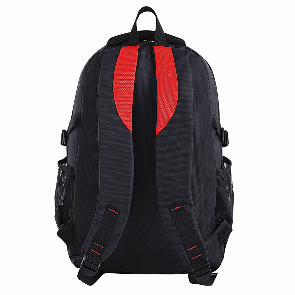 Рюкзак BRAUBERG TITANIUM универсальный, 3 отделения, черный, красные вставки, 45х28х18 см, 226376