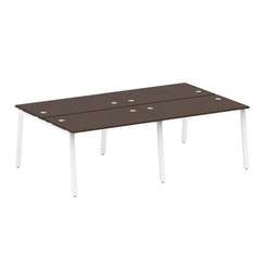 Metal System Рабочая станция на 4 места на А-образном м/к БА.СМ-4.2 Венге Цаво/Металл Белый 2400*147