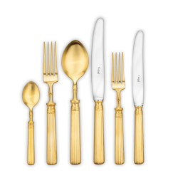 Набор столовых приборов на 12 персон 72 предмета Cutipol Line Matte Gold Brushed в подарочной упаковке