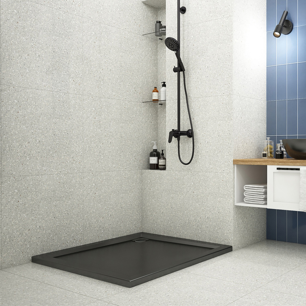 Поддон квадрат  1,0*1,0*0,025 "Universal"акрил d 90 (каркас+экран) выс.14 см BLACK