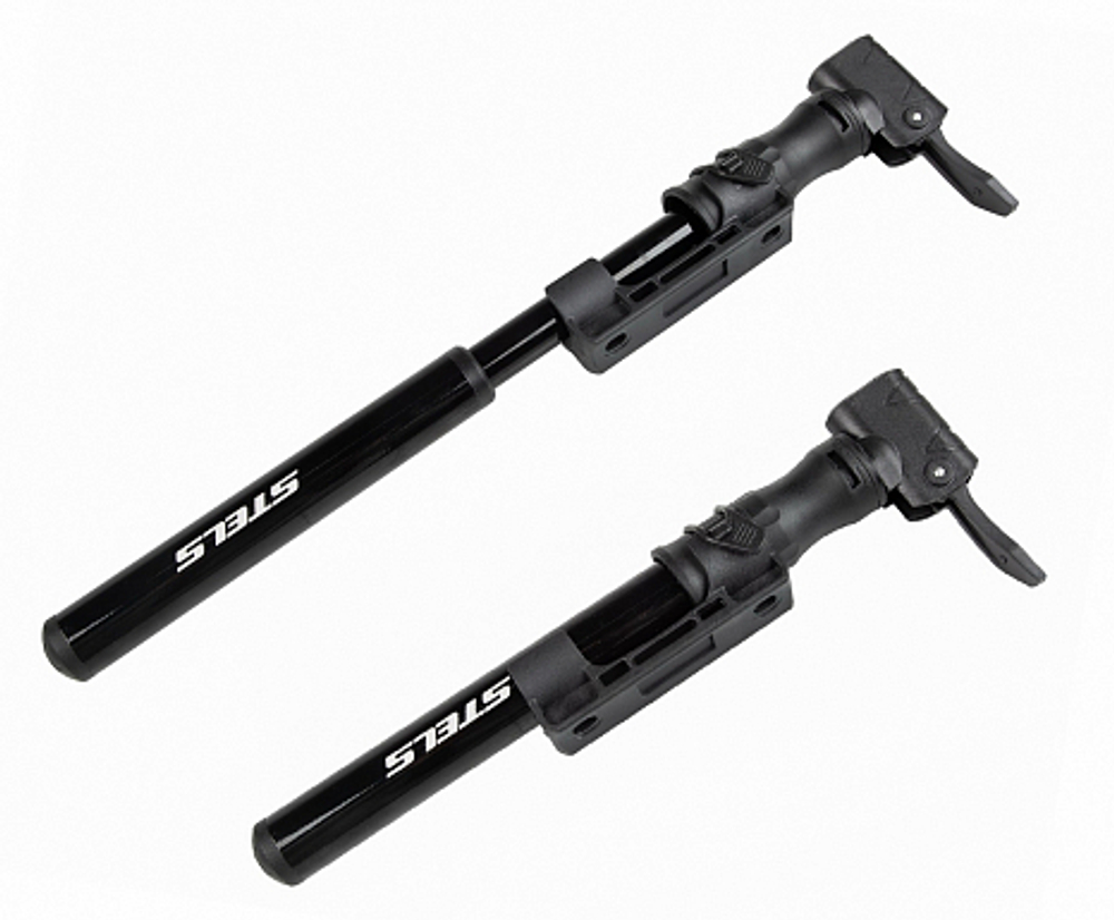 Насос ручной M22-03 STELS телескопический алюминиевый серо-чёрный