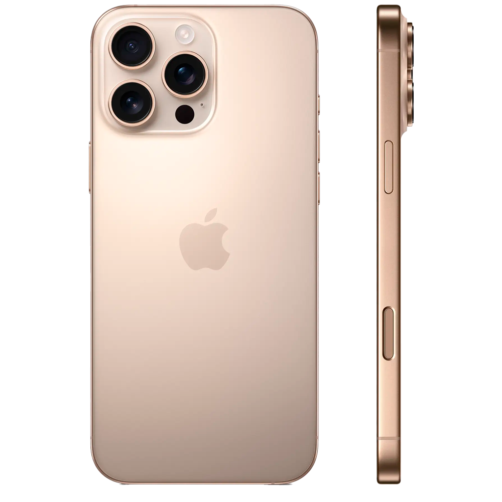 Смартфон Apple iPhone 16 Pro Max 512GB, Nano-SIM + eSIM, Desert Titanium (Пустынный титановый)