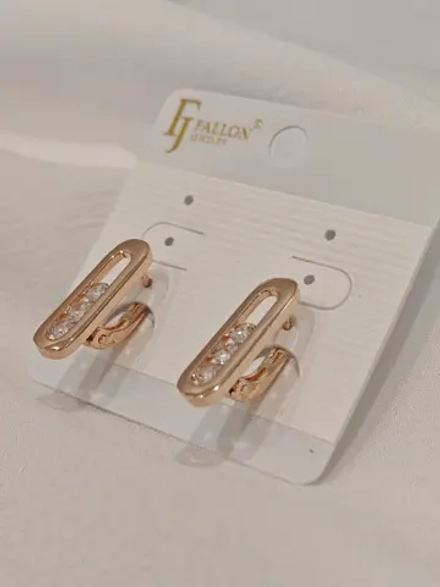 Серьги Fallon «Кристальная дорожка» Gold 18K