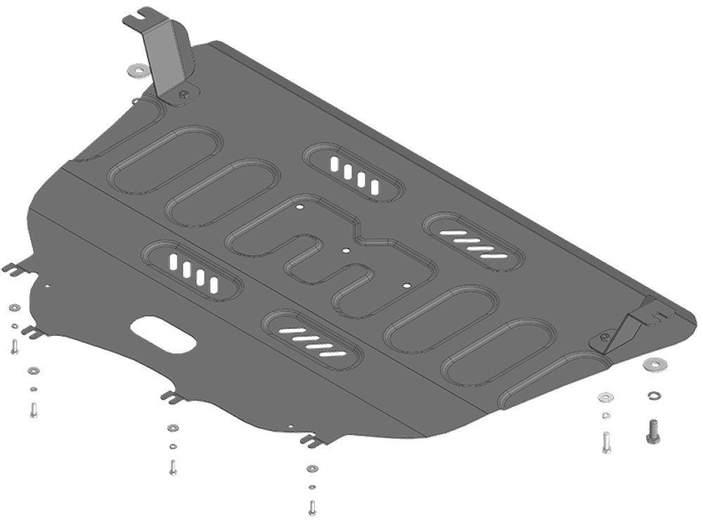 Защита картера двигателя, КПП. 2 мм, Сталь. для GAC GS 4 2024-н.в., Motodor.77806