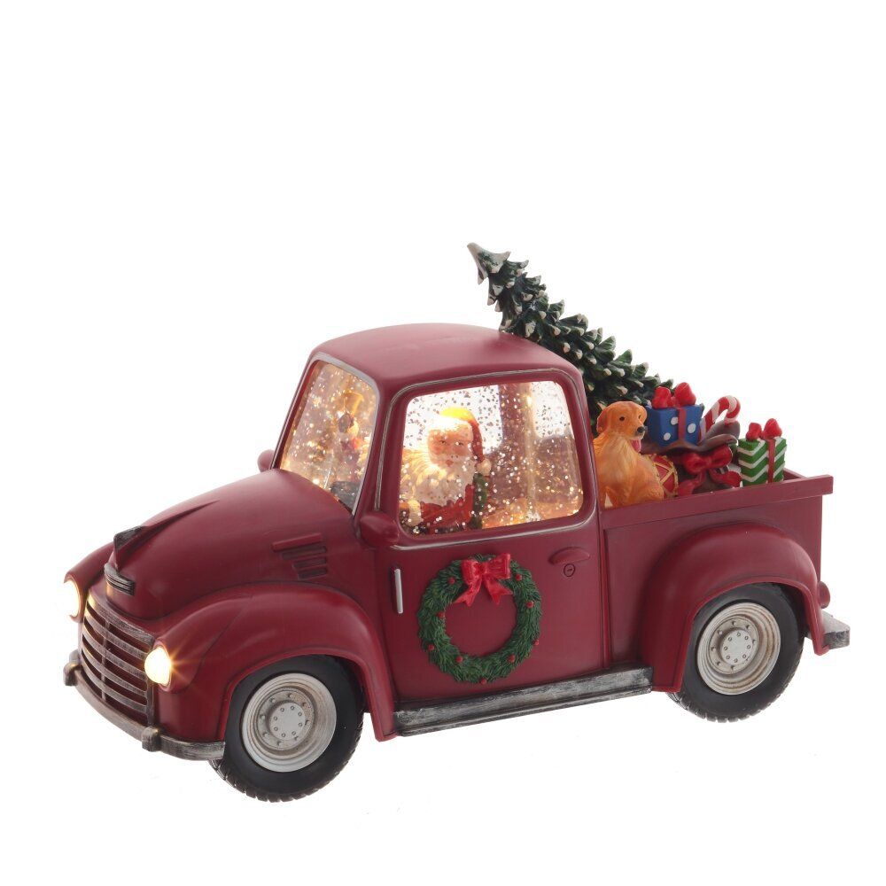 GAEM Изделие декоративное "Дед Мороз на машине" (подсветка, вьюга, AAх3 н/п) L28 W12 H18 см