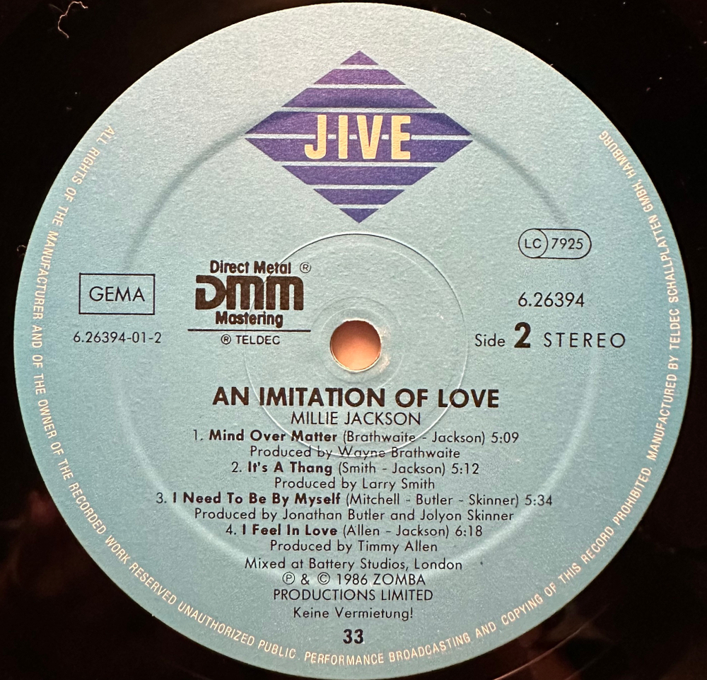 Millie Jackson - An Imitation Of Love (Германия 1986г.)