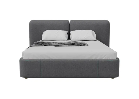Кровать с подъемным механизмом Hub Soft 160 см (серый, твид)