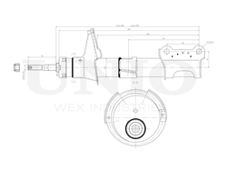 Амортизатор газовый передней подвески UNIO SAB-10701