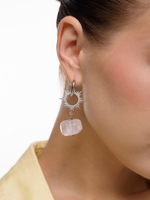Серьги "Sun Stone" с розовым кварцем Silver