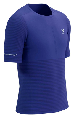 Теннисная футболка Compressport Pro Racing Short Sleeve - Blue