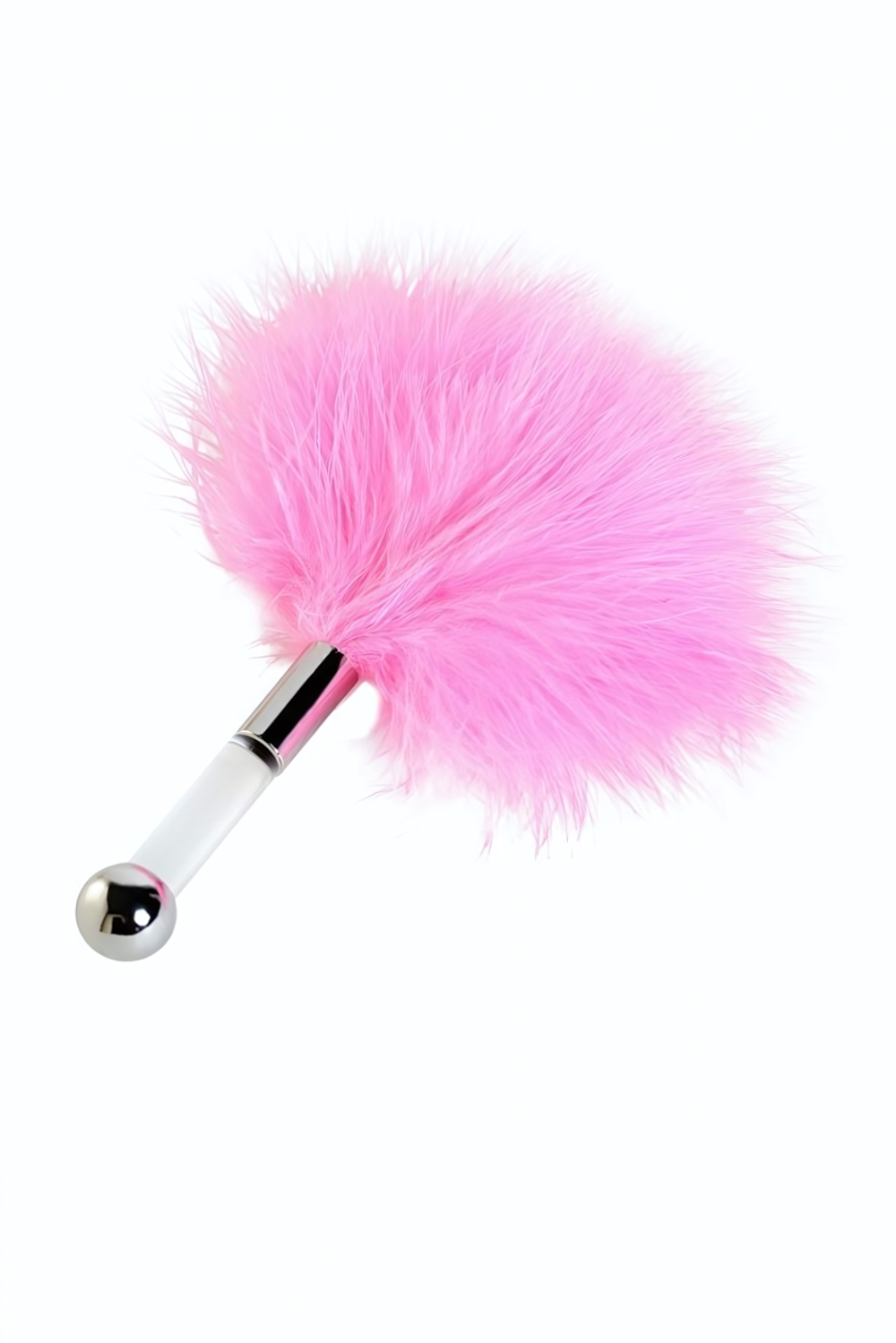 Щекоталка с перьями маленькая розовая