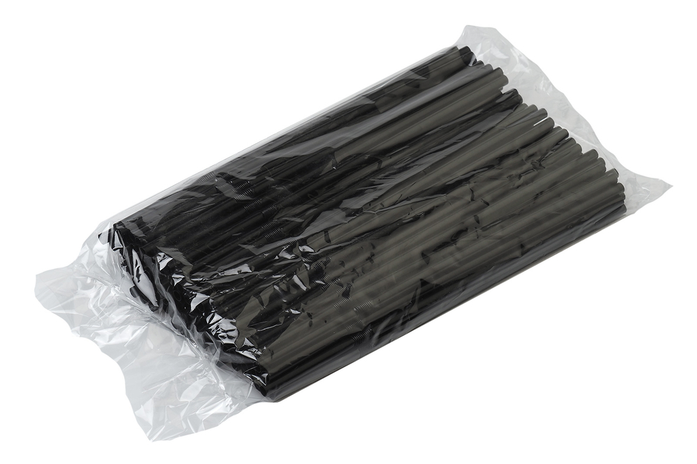 Трубочки для коктейля черные с гофрой 5х210мм 100шт./уп. цена за упак.