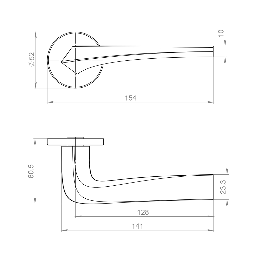 Ручка раздельная R.JSR51.ROCKET CP-8 хром