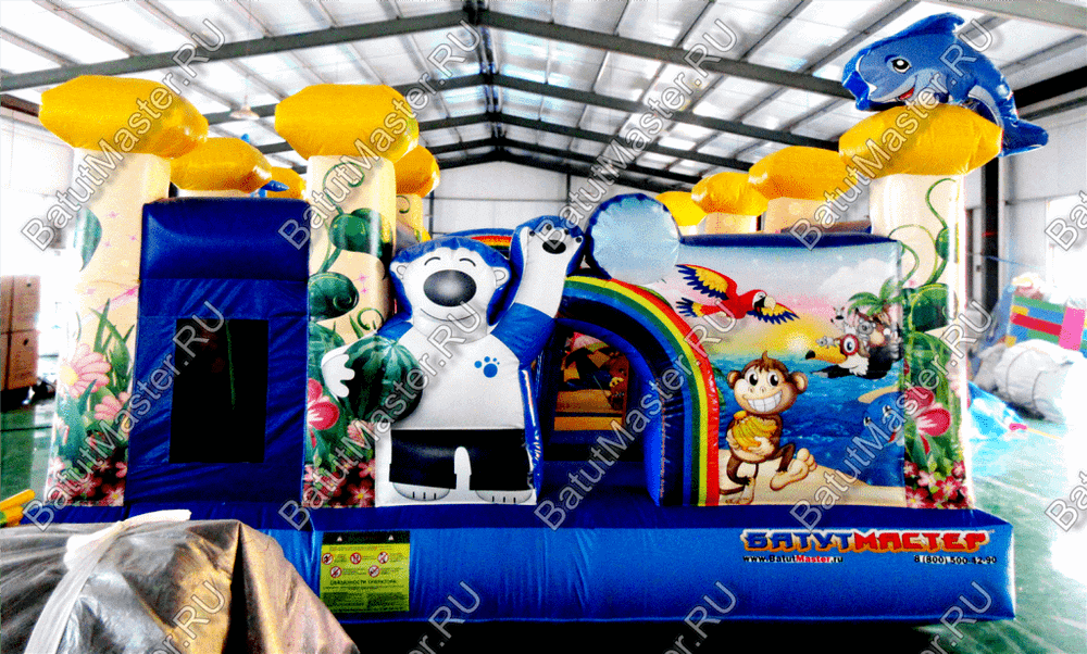 Надувной батут "Белый мишка" 7*5*2.7 м