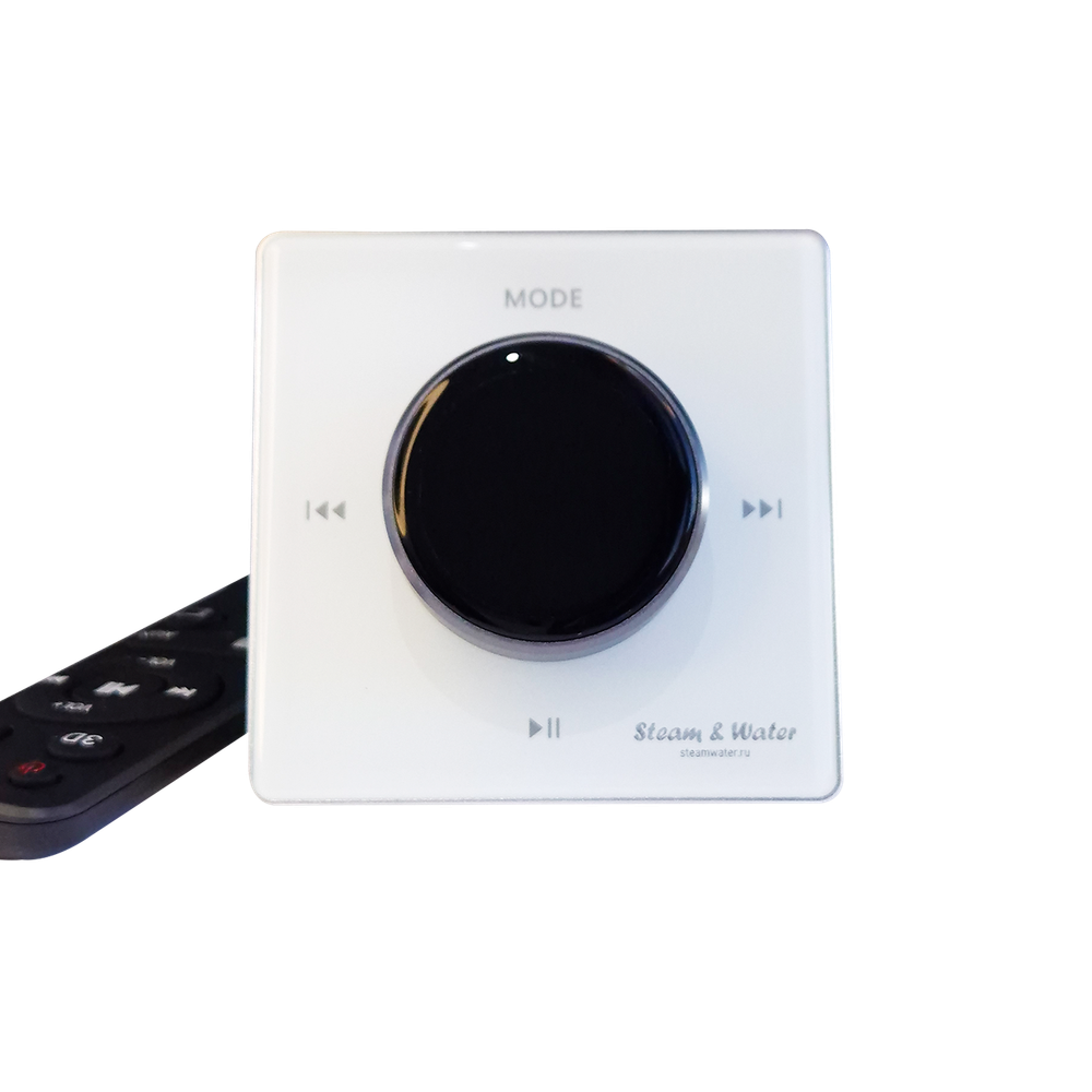 Сенсорная панель управления Steamwater NOISE white (Белый c дисплеем, в комплекте с ПДУ, управление на 4 акустических динамика)