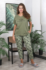 Пижама женская штаны+футболка к/р Листопад-2 К-732