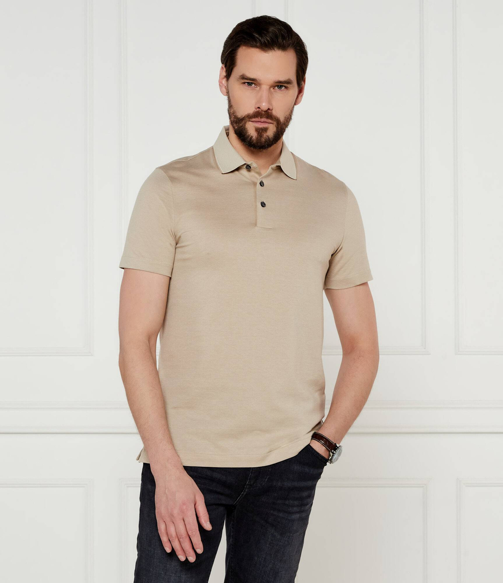 Поло H-Pitton 145 BOSS BLACK - бежевый(50536853)