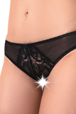 Эротические сетчатые трусики с бантом Mia (Размер: 50-52) (Цвет: черный)