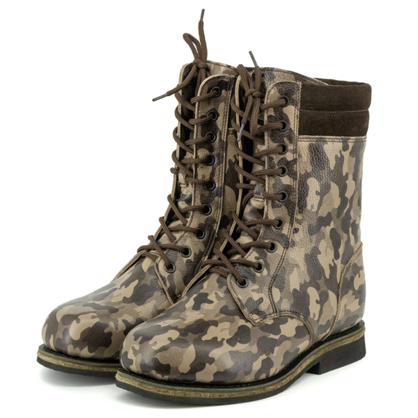 Унты-берцы мужские из кожи камуфляж милитари