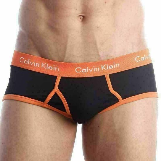 Мужские трусы брифы Calvin Klein 365 Black Orange Brief