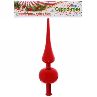 Верхушка на ёлку 23 см «Глянец» красный