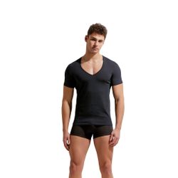 Мужская футболка черная с глубоким вырезом GAUVINE 5001