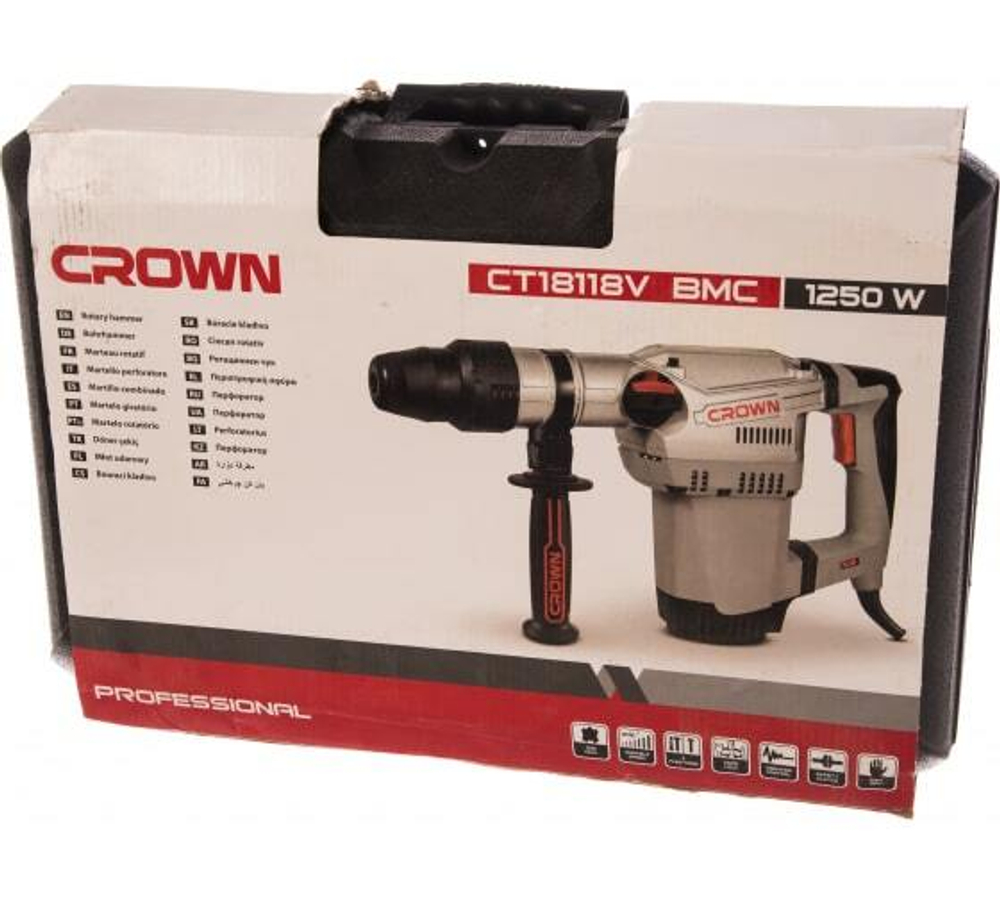 Перфоратор SDS-MAX (кейс) CROWN CT18118V BMC
