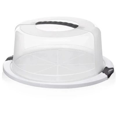 Контейнер для выпечки круглый, белый/прозрачный