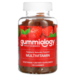 Gummiology, мультивитамины для взрослых в жевательных таблетках, с натуральным вкусом малины, 100 вегетарианских жевательных таблеток