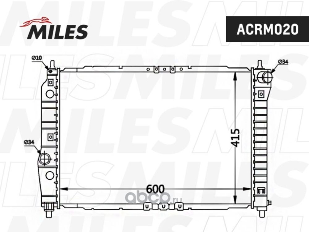 Радиатор основ. алюм. Chevrolet Aveo с 2005 г. 1.2/1.4/1.6 MT с конд. (Miles)