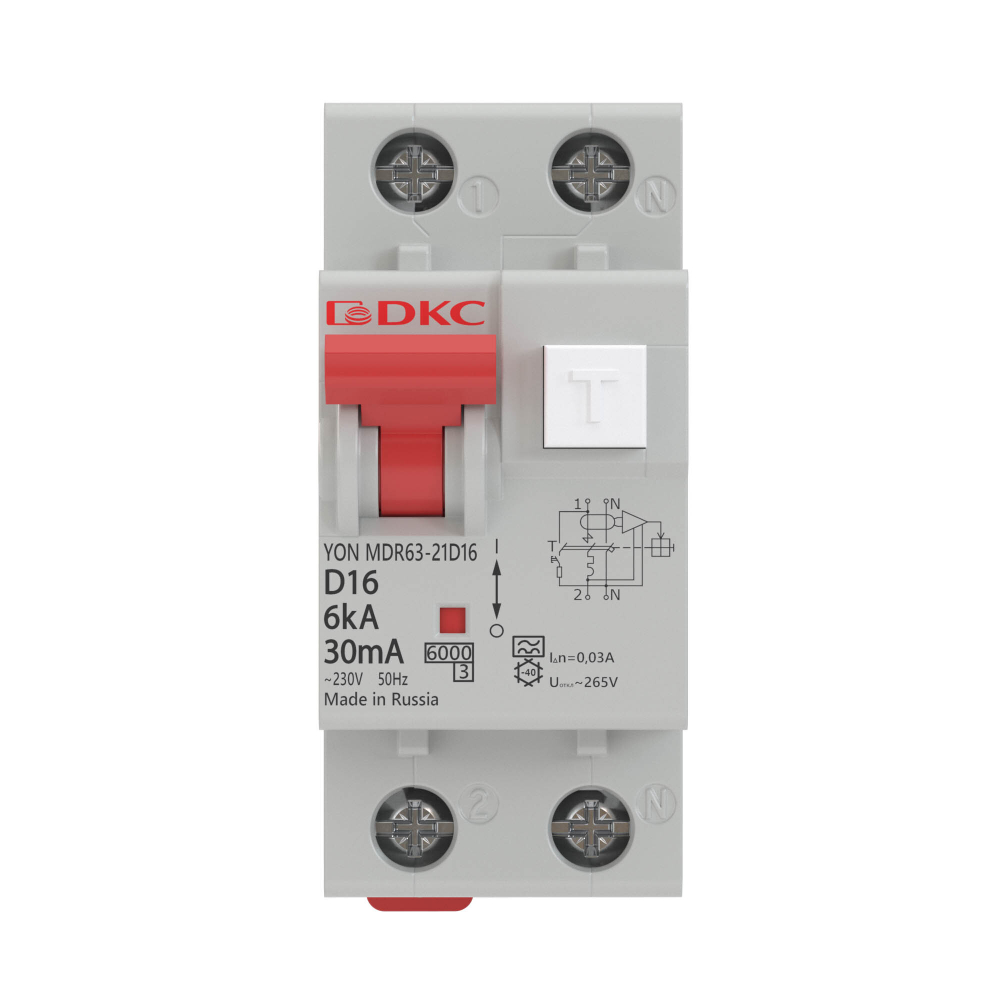 АВДТ YON MDR63 1P+N 32A C 10mA 6kA тип A