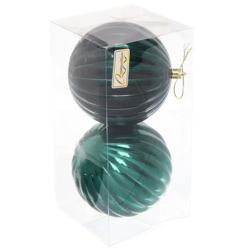 Набор шаров «Волшебные грани « 10 см (в наборе 2 шт), Изумруд