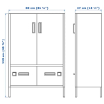 Шкаф с дверцами и ящиками - IKEA IDÅSEN/IDASEN/ИДОСЕН ИКЕА, 119х47х80 см, зеленый