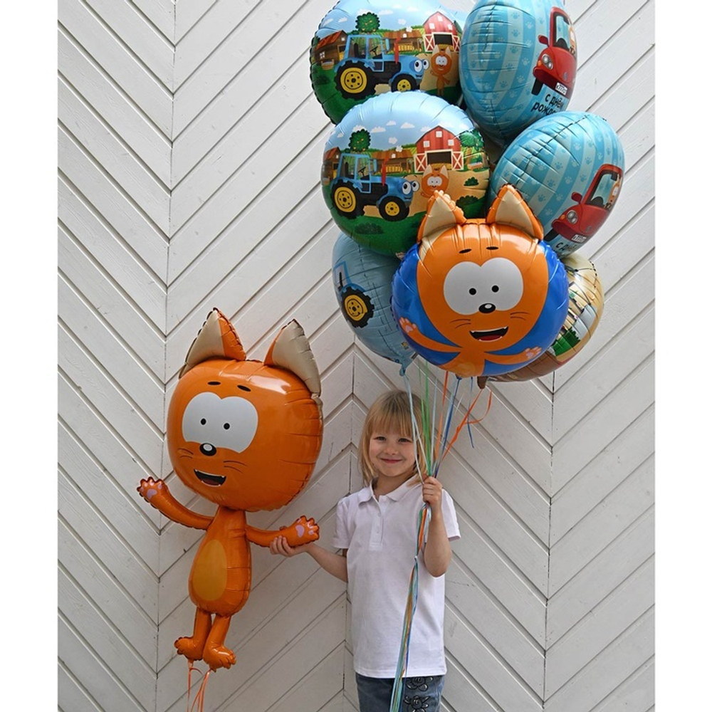 Фольгированный шар «Котэ и Синий Трактор» в ассортименте, 45 см
